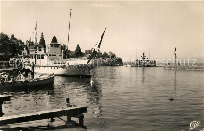 Thonon-les-Bains Arrivée du Bateau a vapeur Port Lac Leman