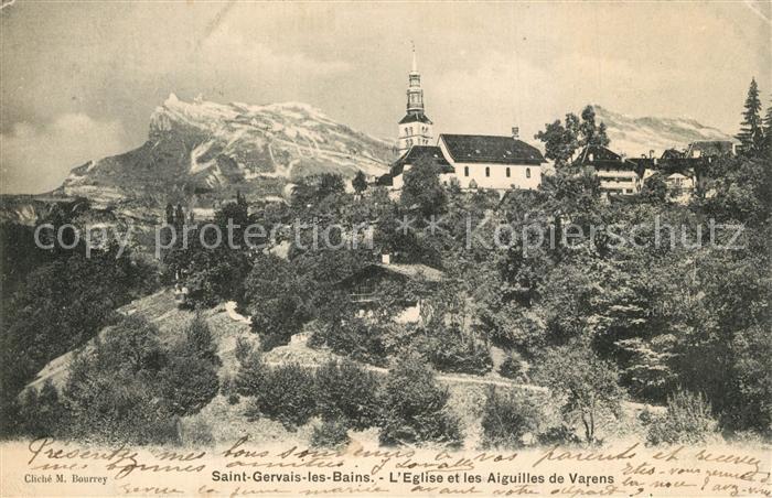 Saint-Gervais-les-Bains Eglise et les Aiguilles de Varens Alpes