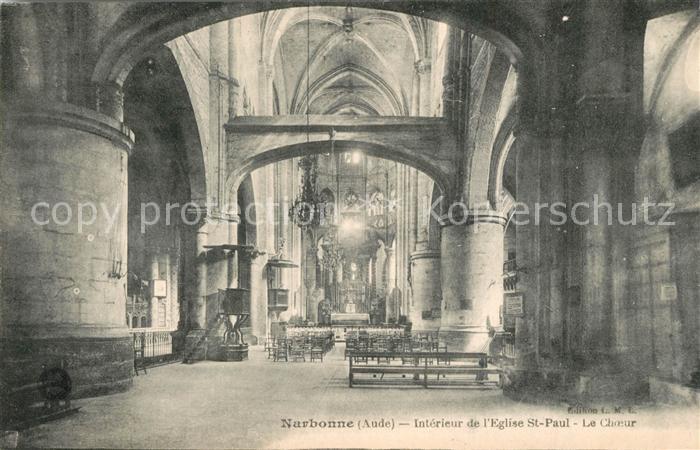 Narbonne Aude Interieur de l’Eglise St Paul Le Choeur