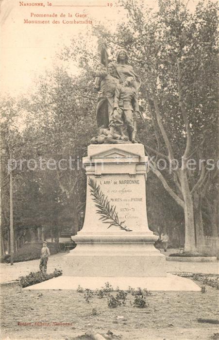 Narbonne Aude Promenade de la Gare Monument des Comba