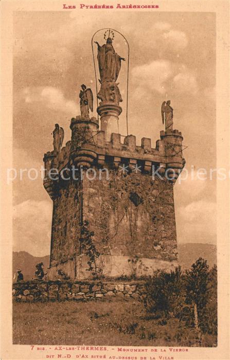 Ax-les-Thermes Monument de la Vierge dit ND d’Ax situe au dessus de la Ville