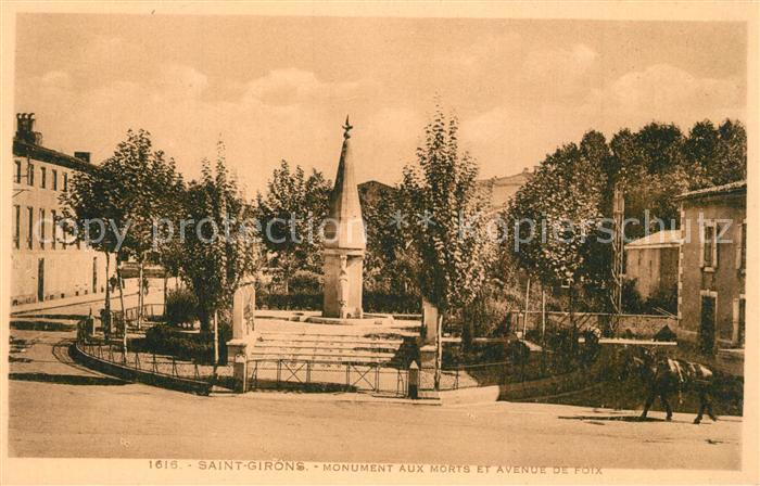 Saint-Girons Ariege Monument aux Morts et Avenue de Foix