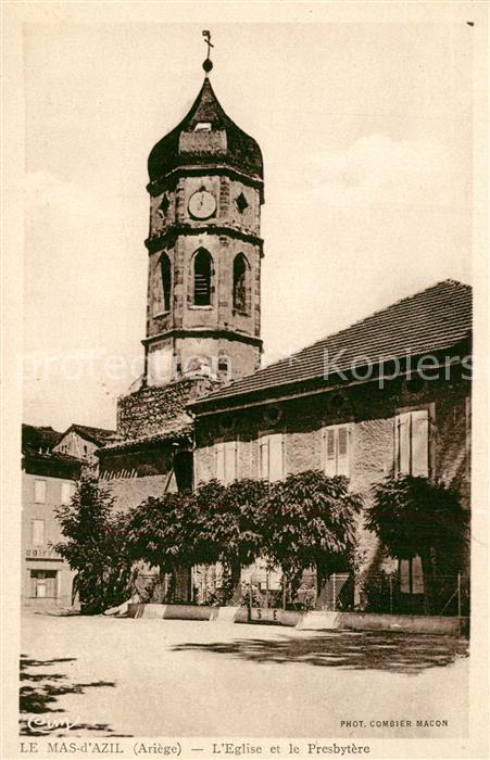 Le Mas-d Azil Eglise et le Presbytere