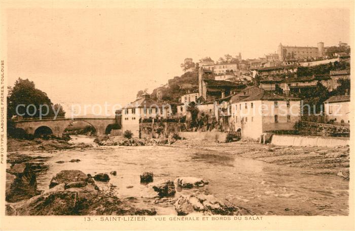 Saint-Lizier Vue generale et bords du salat