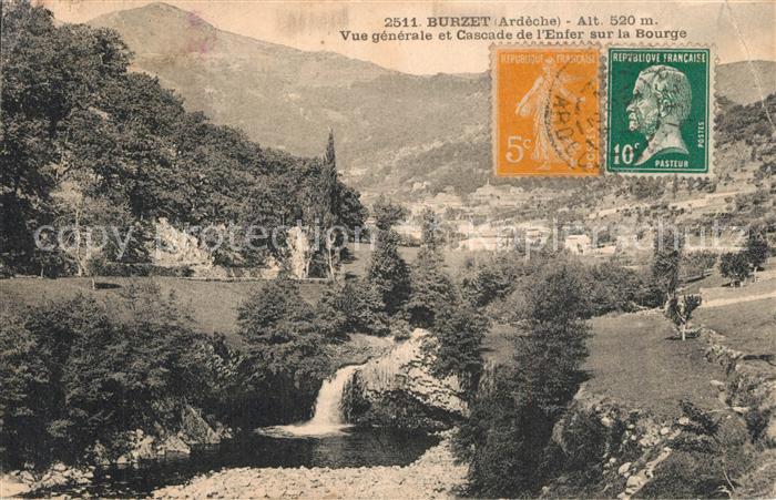 Burzet Vue generale et Cascade de l’Enfer sur