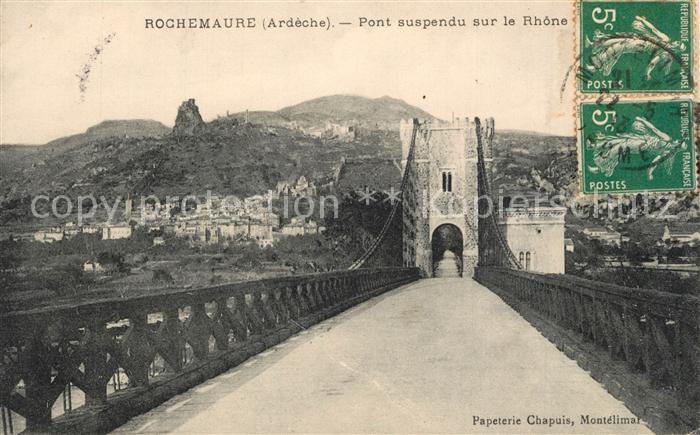 Rochemaure Pont suspendu sur le Rhone