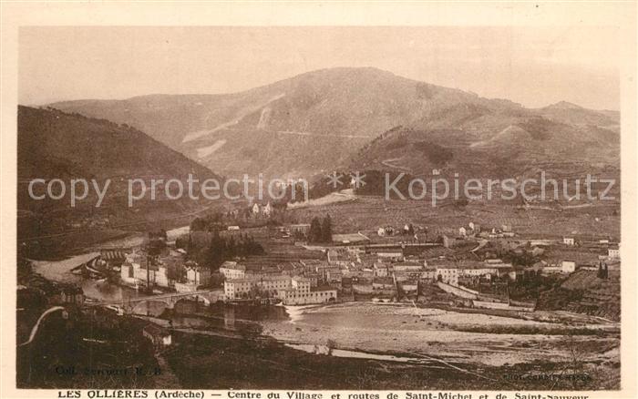 Les Ollieres-sur-Eyrieux Centre du Village et routes de Saint Michel et de Saint