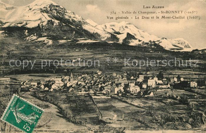 Saint-Bonnet Haute Alpes Vallee de Champsaur Vue generale Le Dra