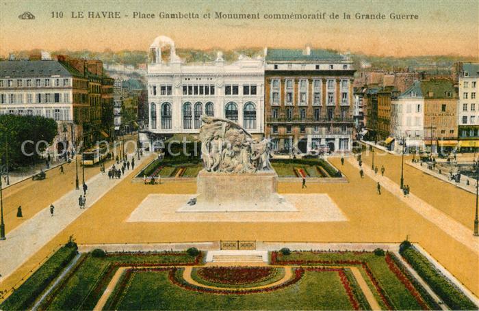 Le Havre Place Gambetta Monument commémoratif de la Grande Guerre