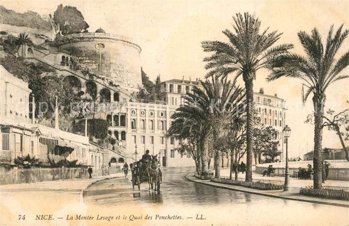 Nice Alpes Maritimes La Montee Lesage et Quai des Ponchettes
