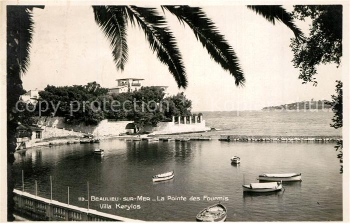 Beaulieu-sur-Mer La Pointe des Fourmis Villa Kérylos Côt