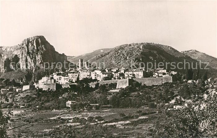 Saint-Paul-de-Vence Vue Generale et le Baou de Saint Jeannet