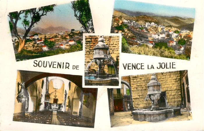 Vence-la-Jolie Panorama Fontaine Eglise intérieur