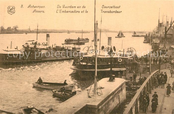 Anvers Antwerpen Embarcadère et le Transbordeur des bateaux