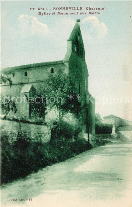 Sonneville Eglise et Monument aux Morts