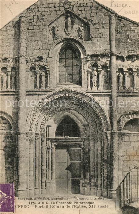Ruffec Charente Portail Roman de l'Eglise XIIe siècle