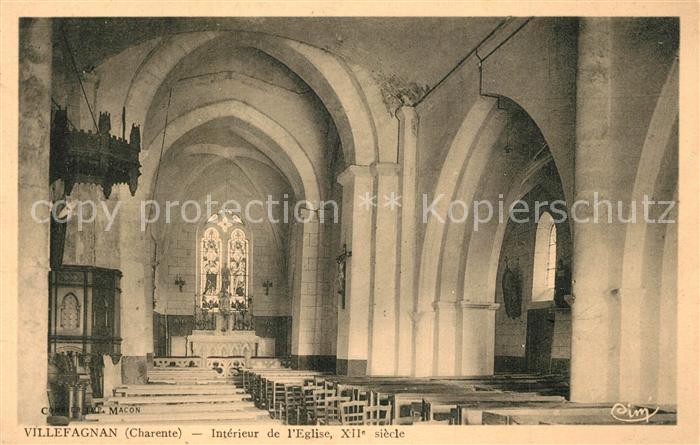 Villefagnan Intérieur de l'Eglise XIIe siècle