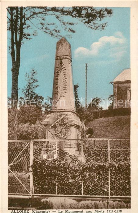 Alloue Alloire Monument aux Morts 1914-18