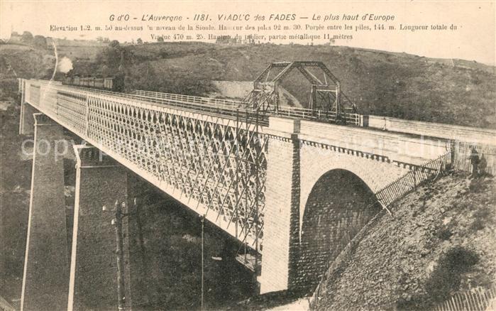 Auvergne Region Viaduc des Fades Le plus haut d_Europe