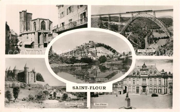 Saint-Flour Cantal Ancienne Collegiale Viaducde Garabit Vu