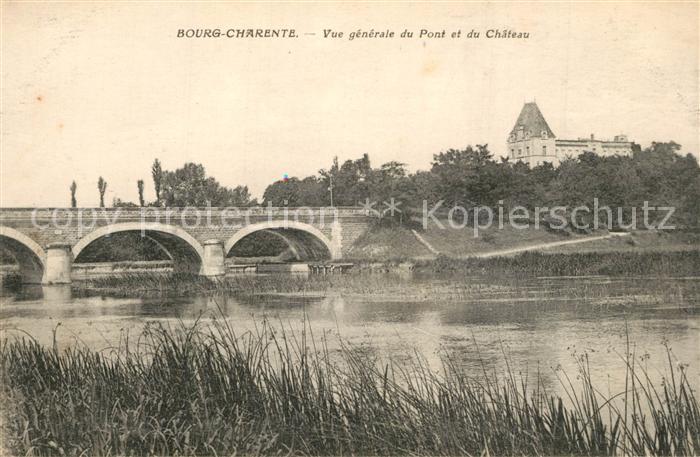 Bourg-Charente Vue generale du Pont et du Chateau