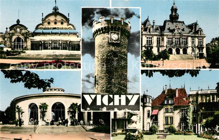 Vichy Allier Le Casino Hotel de Ville Tour de l’Horloge Source Hopital Pavillon