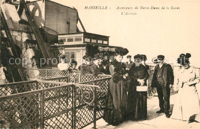 Marseille Bouches-du-Rhone Ascenseurs de Notre Dame de la Garde L'Arrivee