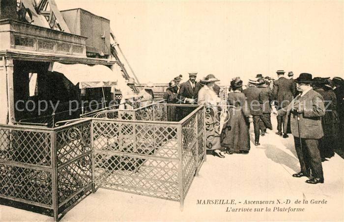 Marseille Bouches-du-Rhone Ascenseurs de Notre Dame de la Garde L’Arrivee sur la