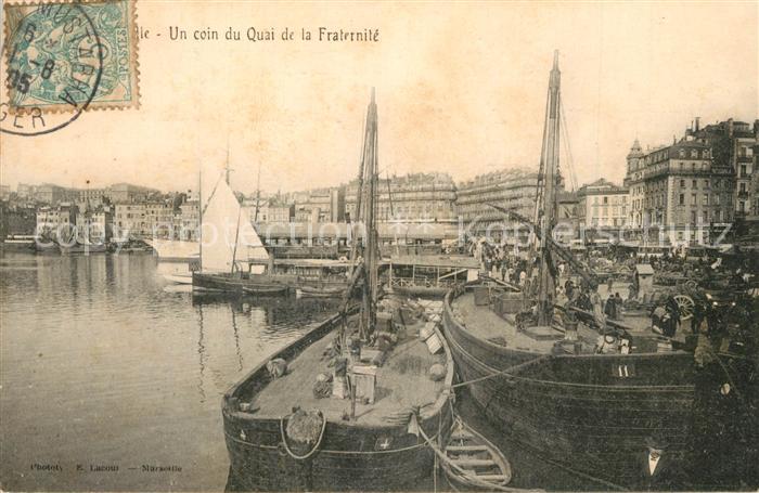 Marseille Bouches-du-Rhone Un coin du Quai de la Fraternite
