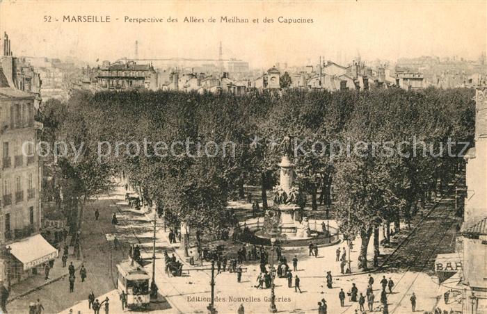 Marseille Bouches-du-Rhone Perspective des Allees de Meilhan et des Capucines