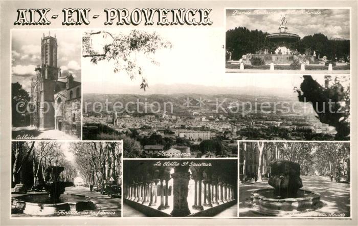 Aix-en-Provence Cathedrale Panorama Grande Fontaine Le Cloitre St Sauveur Fontai