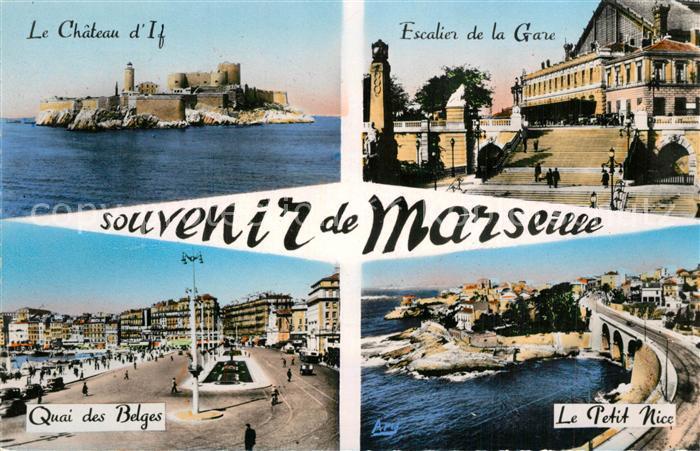 Marseille Bouches-du-Rhone Chateau d’If Escalier de la Gare Quai des Belges Le P