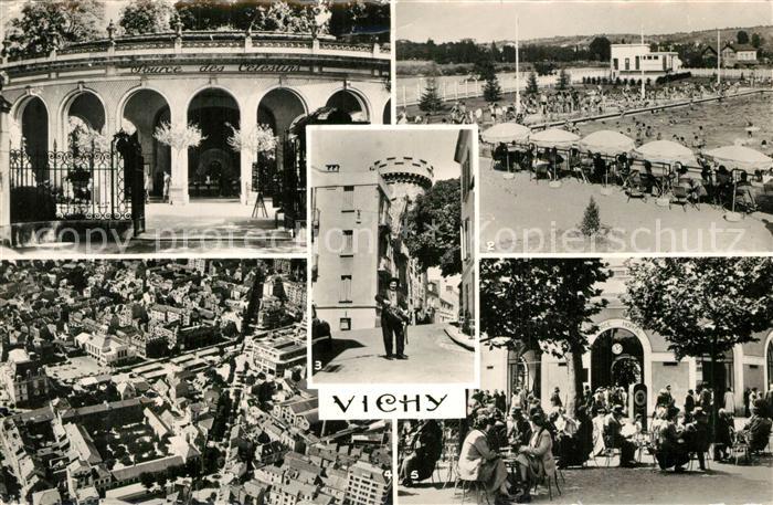 Vichy Allier Source des Celestins Piscine de Bellerive Tour de l’Horloge Vue gen