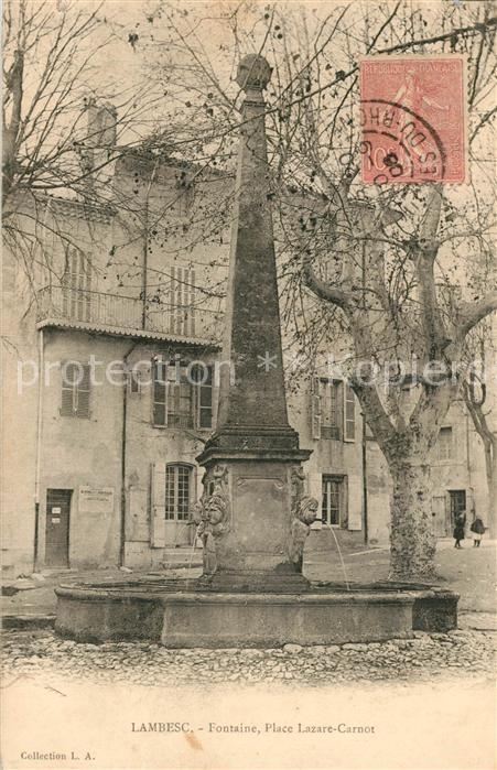 Lambesc Fontaine Place Lazare Carnot