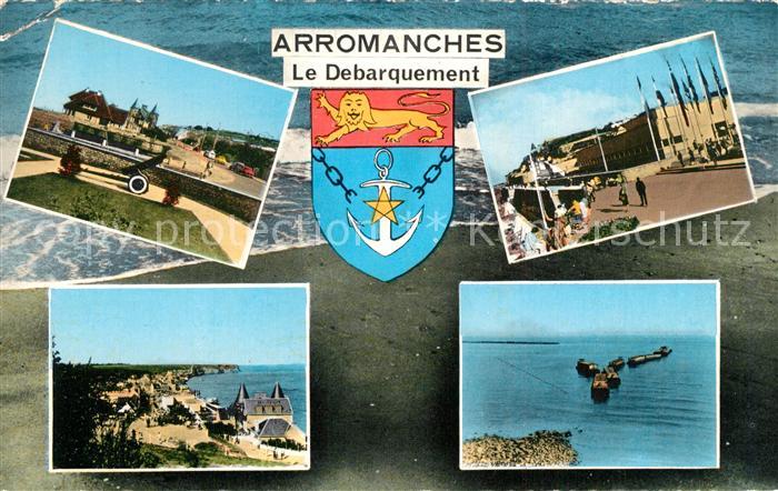 Arromanches-les-Bains Pèniche et canon de Débarquement Musee Panorama Les ponton