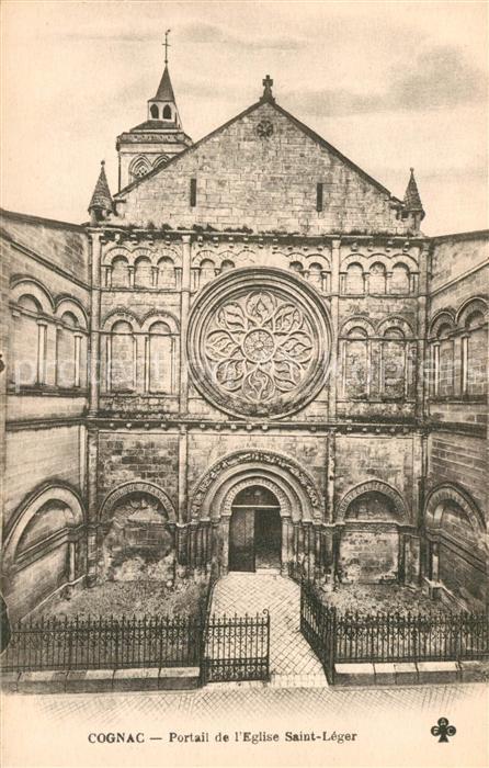 Cognac Charente Portail de l'Eglise Saint Léger