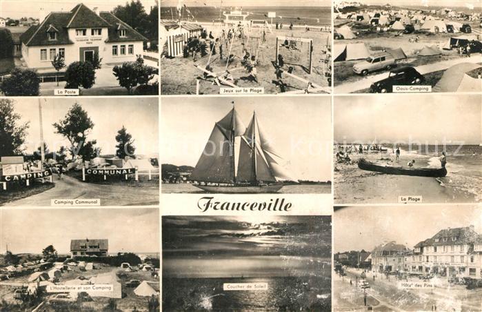 Franceville-Plage La Poste Hotel Camping Hostellerie Plage Voilier Coucher de So