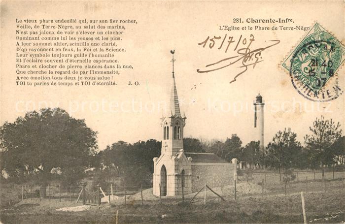 Saint-Palais-sur-Mer Eglise et le Phare de Terre Nègre