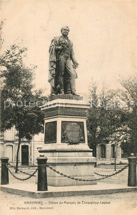 Marennes Charente-Maritime Statue du Marquis de Chasseloup Laubat Monument