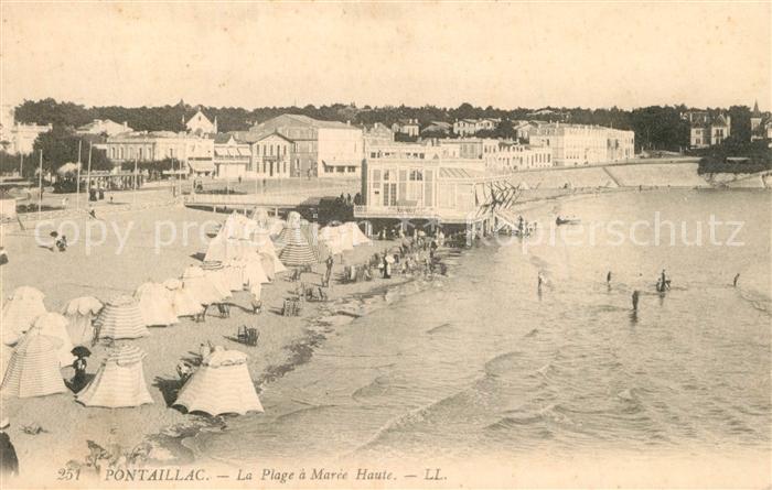 Pontaillac La plage a marée haute