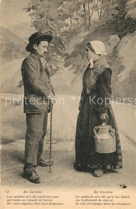 Correze Paar in Landestracht