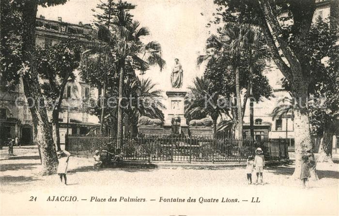 Ajaccio Place des Palmiers Fontaine des Quatre Lions