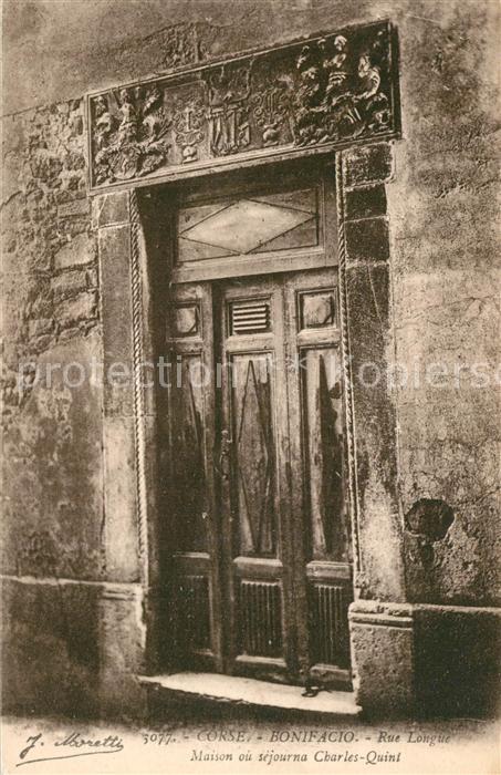 Bonifacio Corse du Sud Rue Longue Maison ou sejourna Charles Q