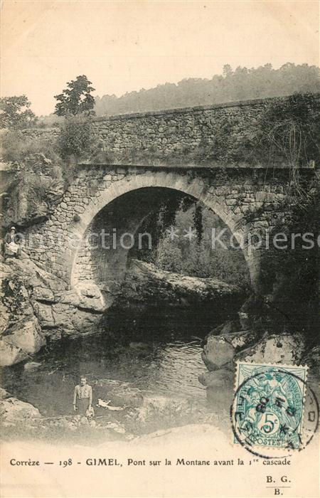 Gimel-les-Cascades Pont sur la Montane avant la 1re cascade