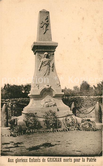 Grignan Aux glorieux morts pour la Patrie