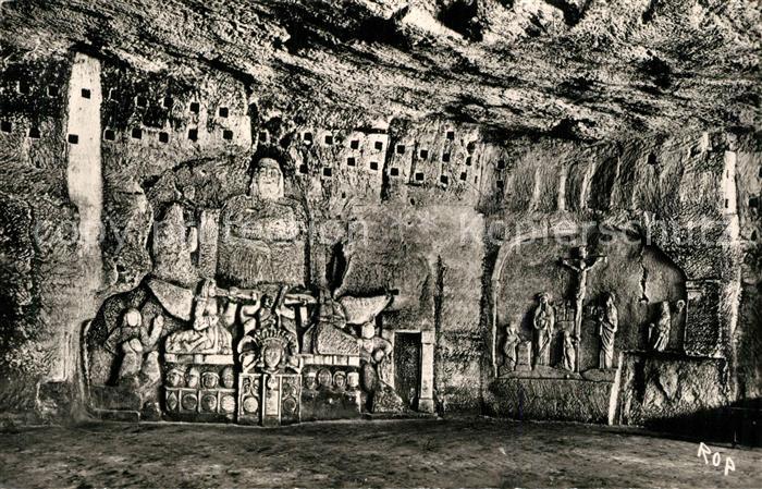 Brantome Interieur des Grottes Bas Relief