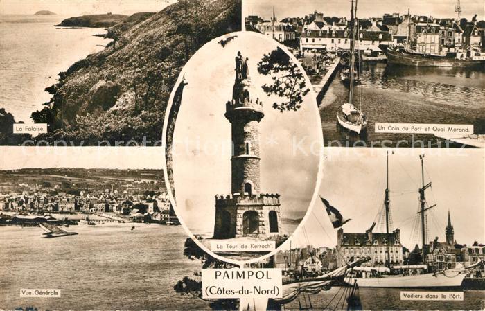 Paimpol Panorama Voilliers dans le Port La Falaise Quai Morand Tour de Kerrach