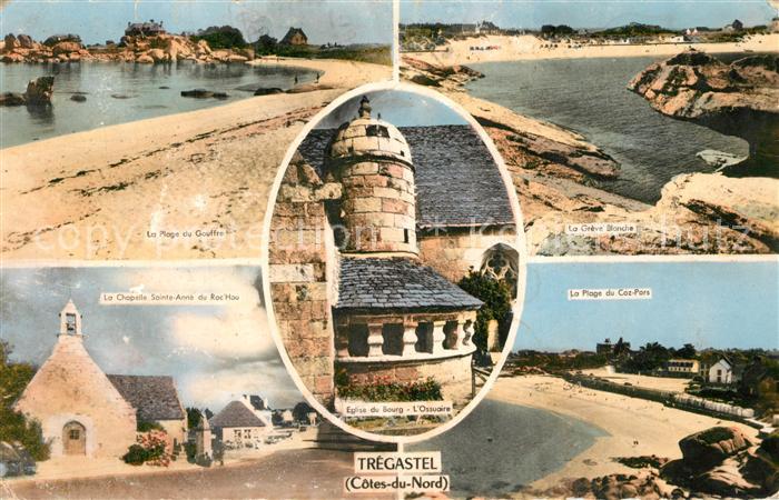 Tregastel Plage du Gouffre Greve Blanche Chapelle Sainte Anne