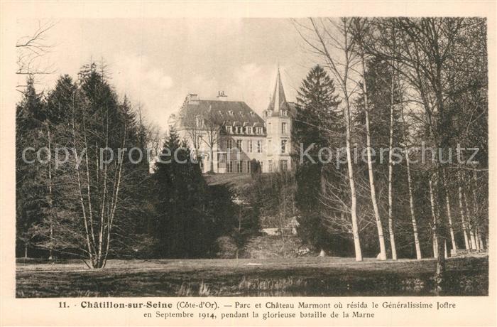 Chatillon-sur-Seine Parc Chateau Marmont Generalissime Joffre