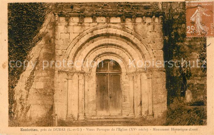 Esclottes Vieux Portique de l'Eglise XVe siècle M